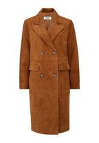 Monique Klassischer Ledermantel mit Reverskragen und Pattentaschen