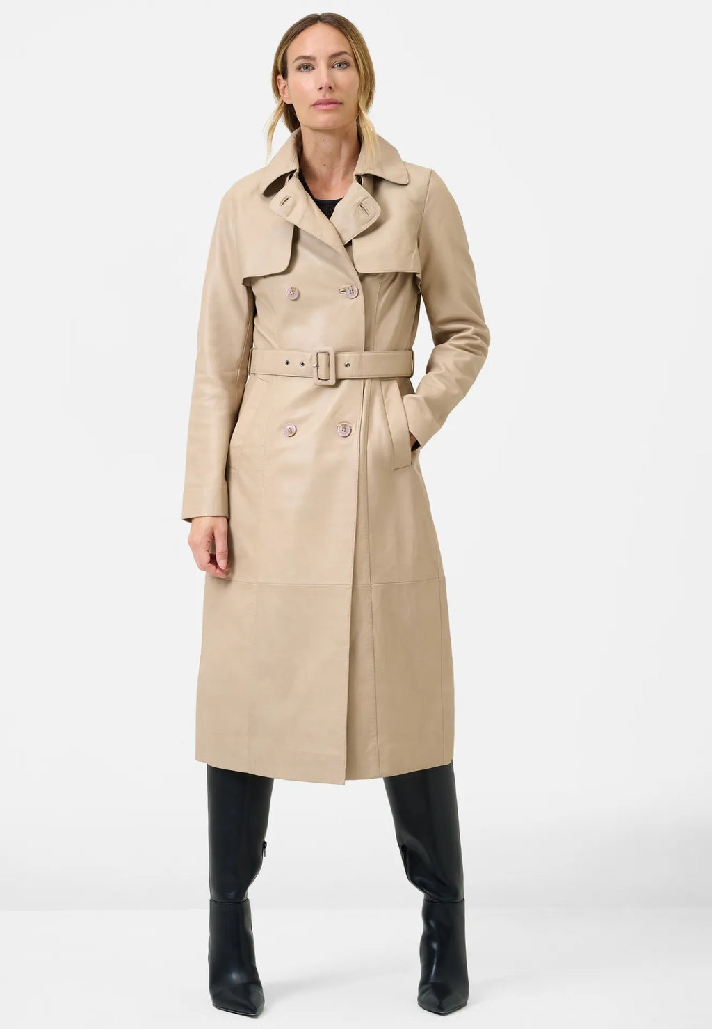Darcy Damen Leder Trenchcoat