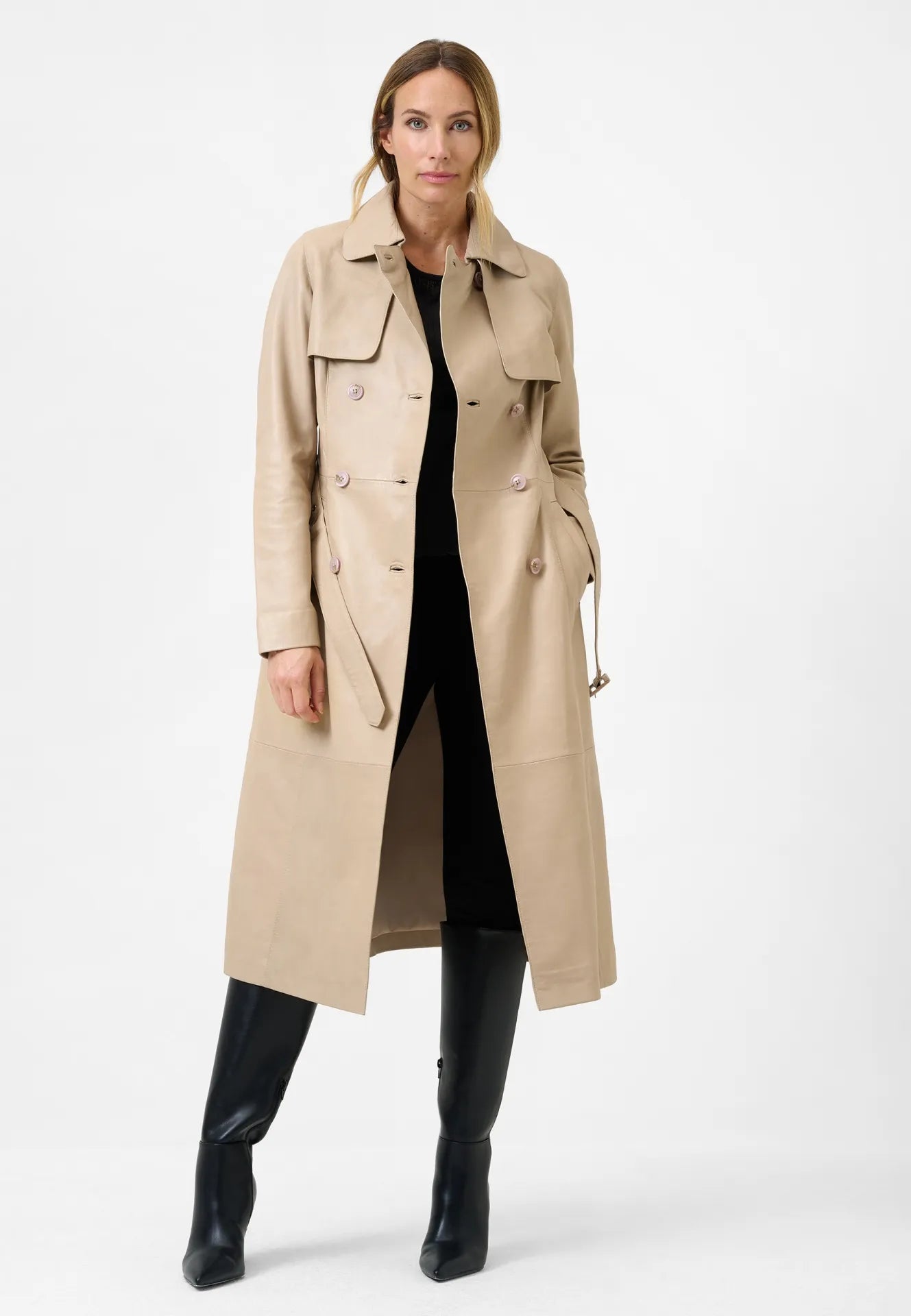 Darcy Damen Leder Trenchcoat