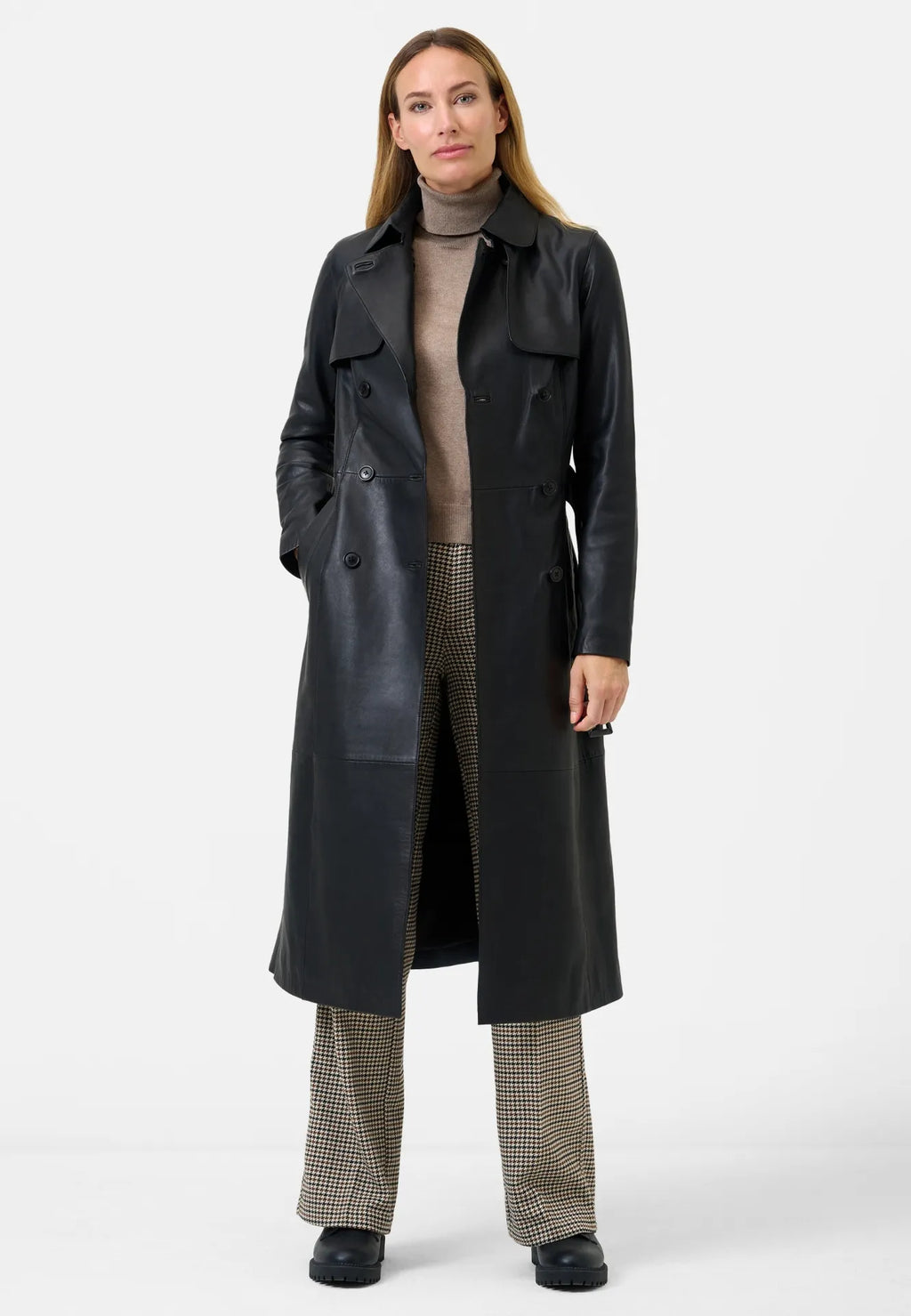 Darcy Damen Leder Trenchcoat