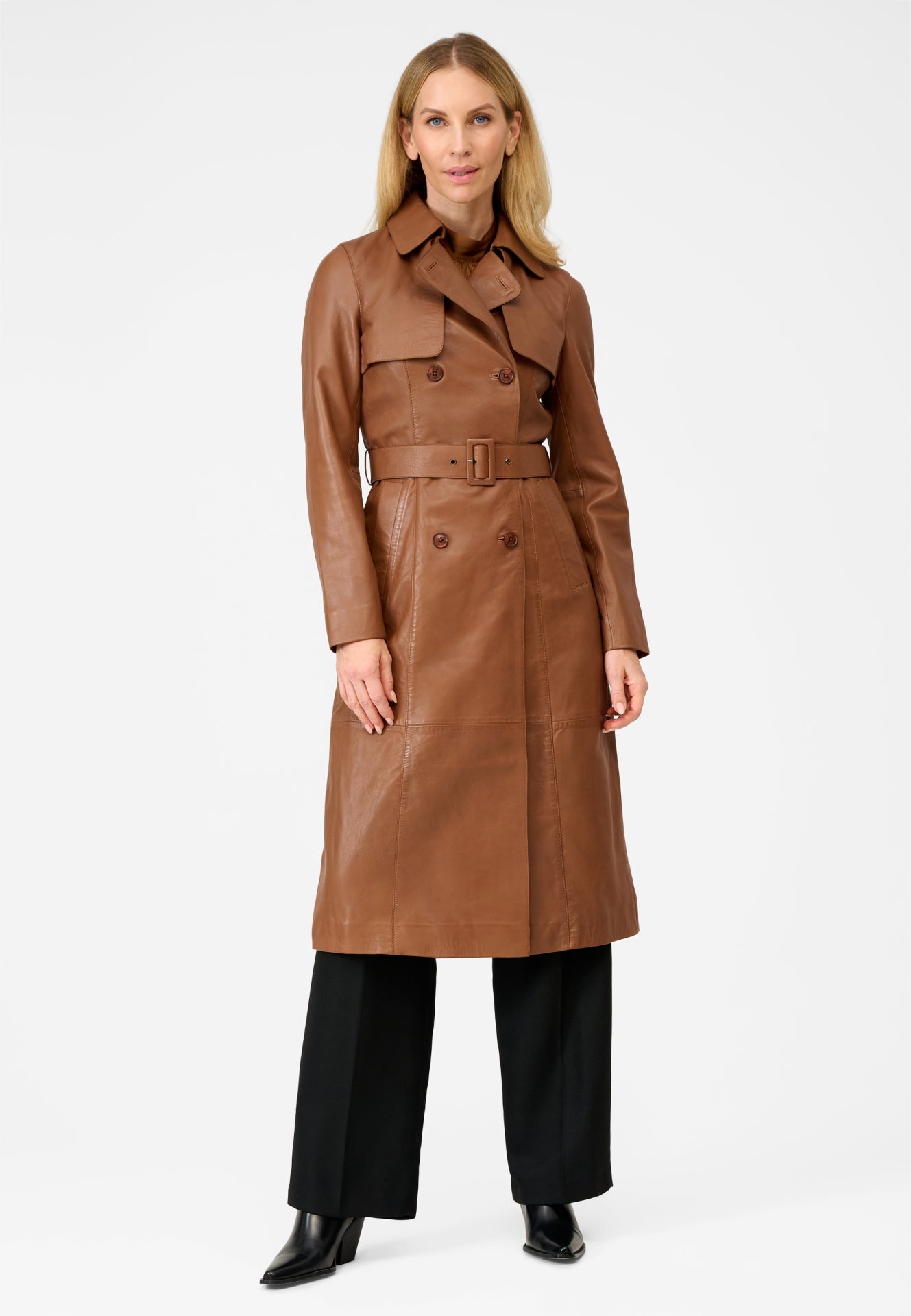 Darcy Damen Leder Trenchcoat