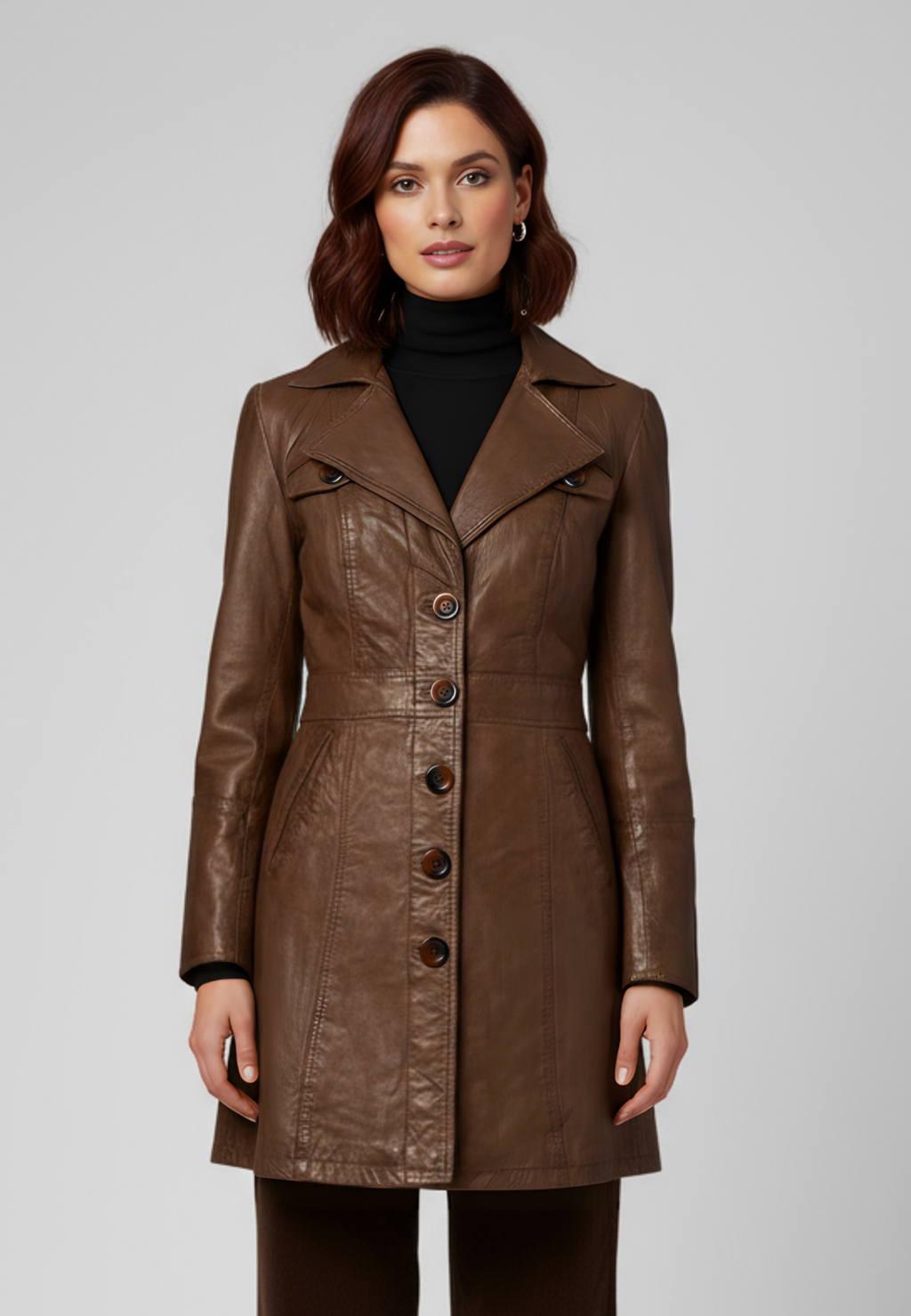 Lucy Kurzmantel mit Knopfleiste und Reverskragen