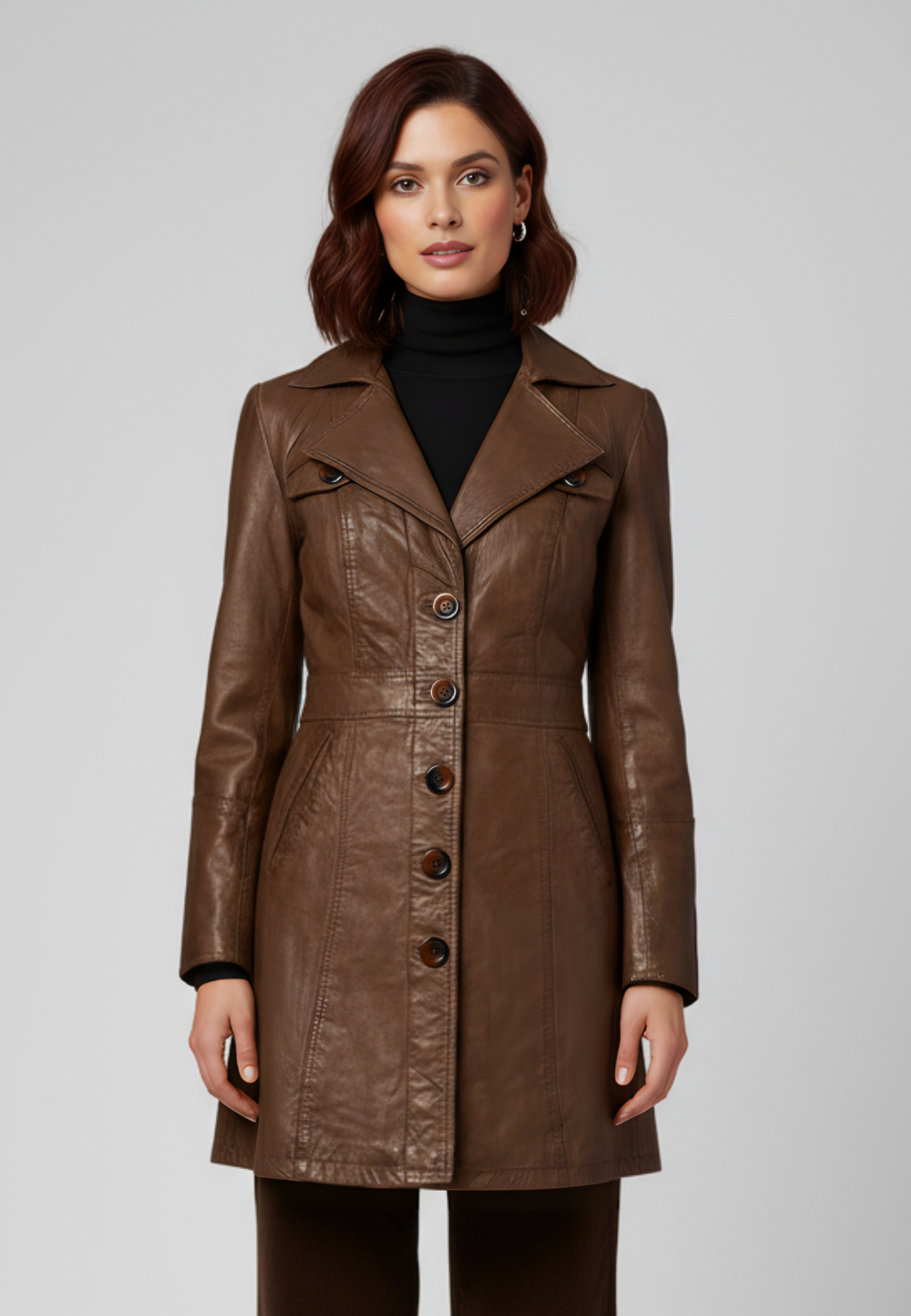 Lucy Kurzmantel mit Knopfleiste und Reverskragen