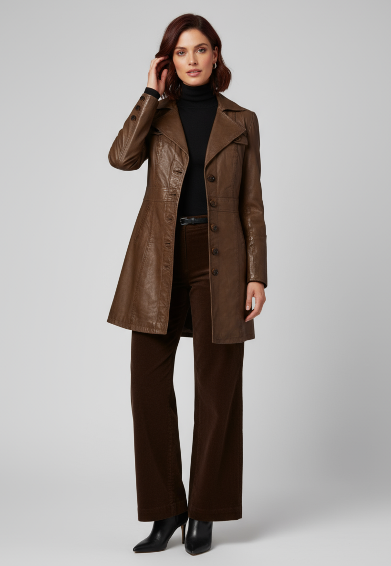 Lucy Kurzmantel mit Knopfleiste und Reverskragen