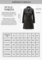 Marzia klassischer Ledermantel mit Knopfverschluss