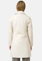 Marzia klassischer Ledermantel mit Knopfverschluss