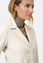 Marzia klassischer Ledermantel mit Knopfverschluss