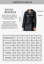 Rosalia zweireihiger Ledermantel mit Gürtel